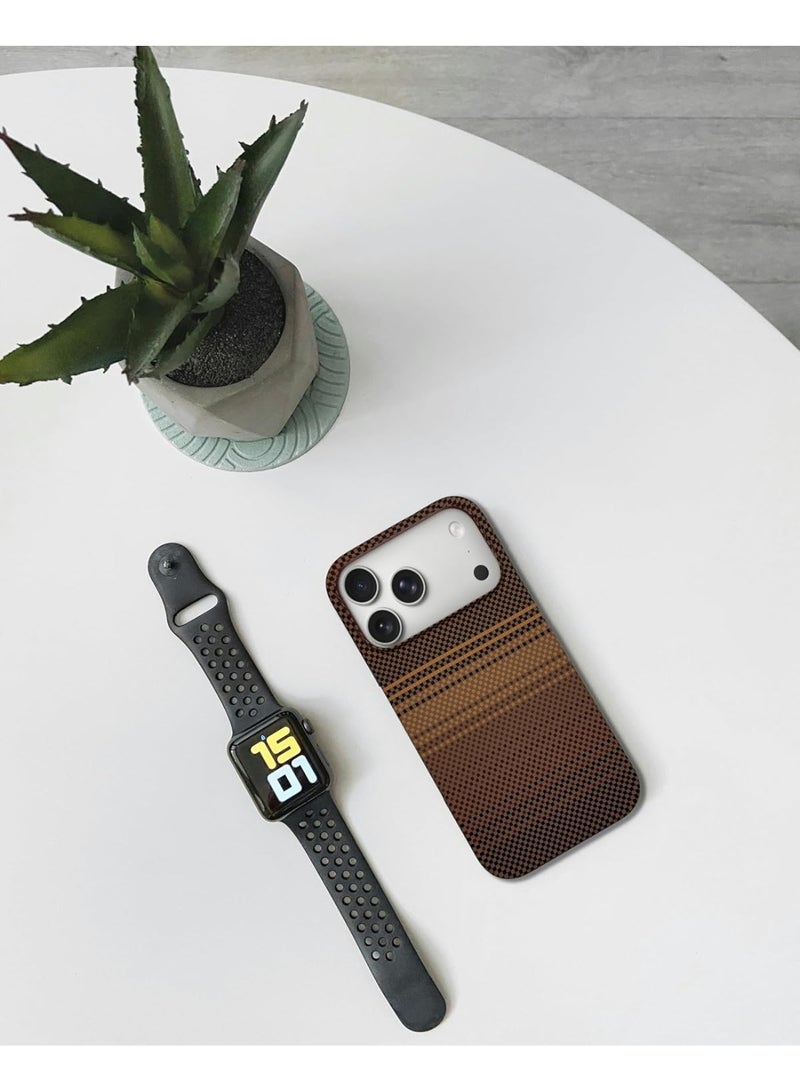 فوني Phoni Ultra Slim Magnetic Case for iPhone 17 Pro Max, Compatible with MagSafe, Thin Lightweight Matte Phone Case, Carbon Fiber Style Texture, Raised Camera Protection (Smoked Cocoa – Brown Carbon) - Image 5